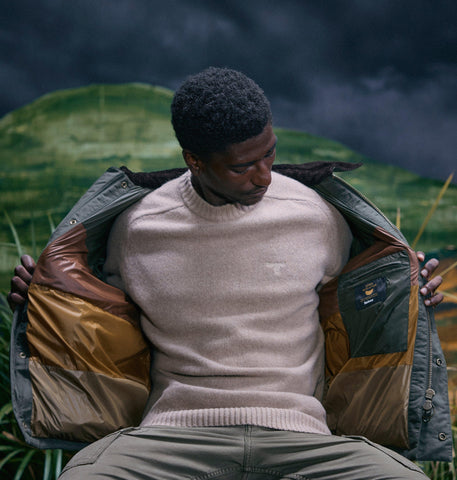 SOREL X Barbour Transport Wax Puffer Jacket